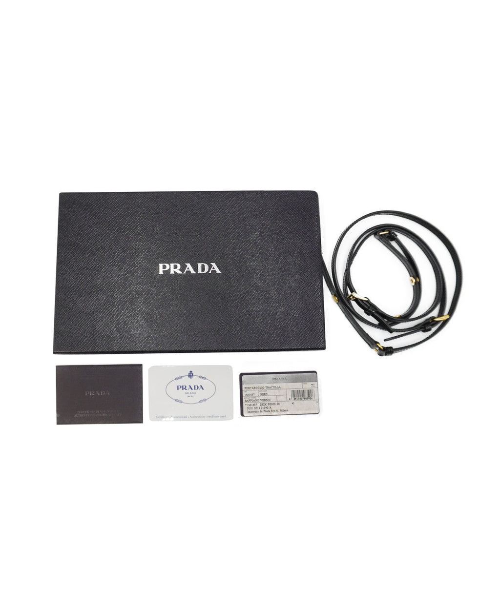 Saffiano Vernice Leather Flap Wallet On Strap Black