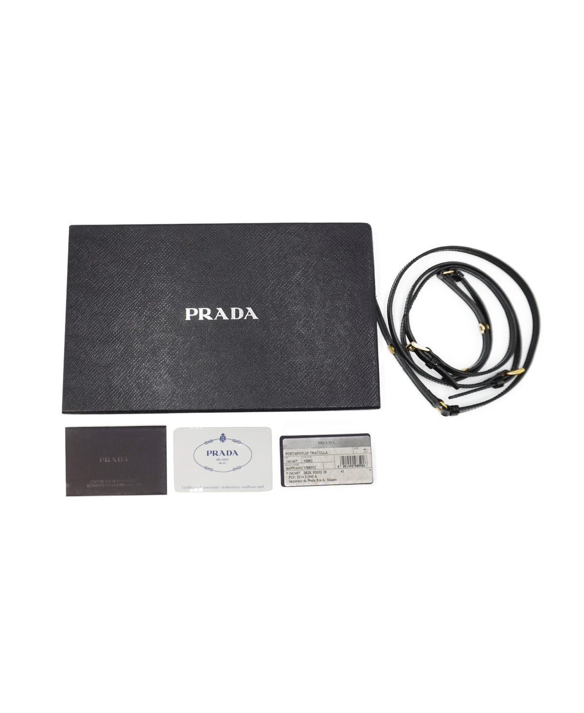 Saffiano Vernice Leather Flap Wallet On Strap Black