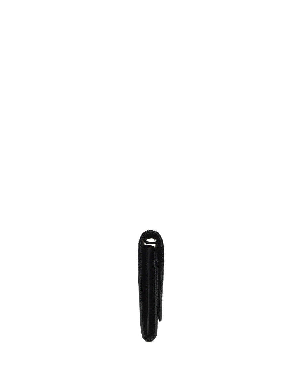 Saffiano Vernice Leather Flap Wallet On Strap Black
