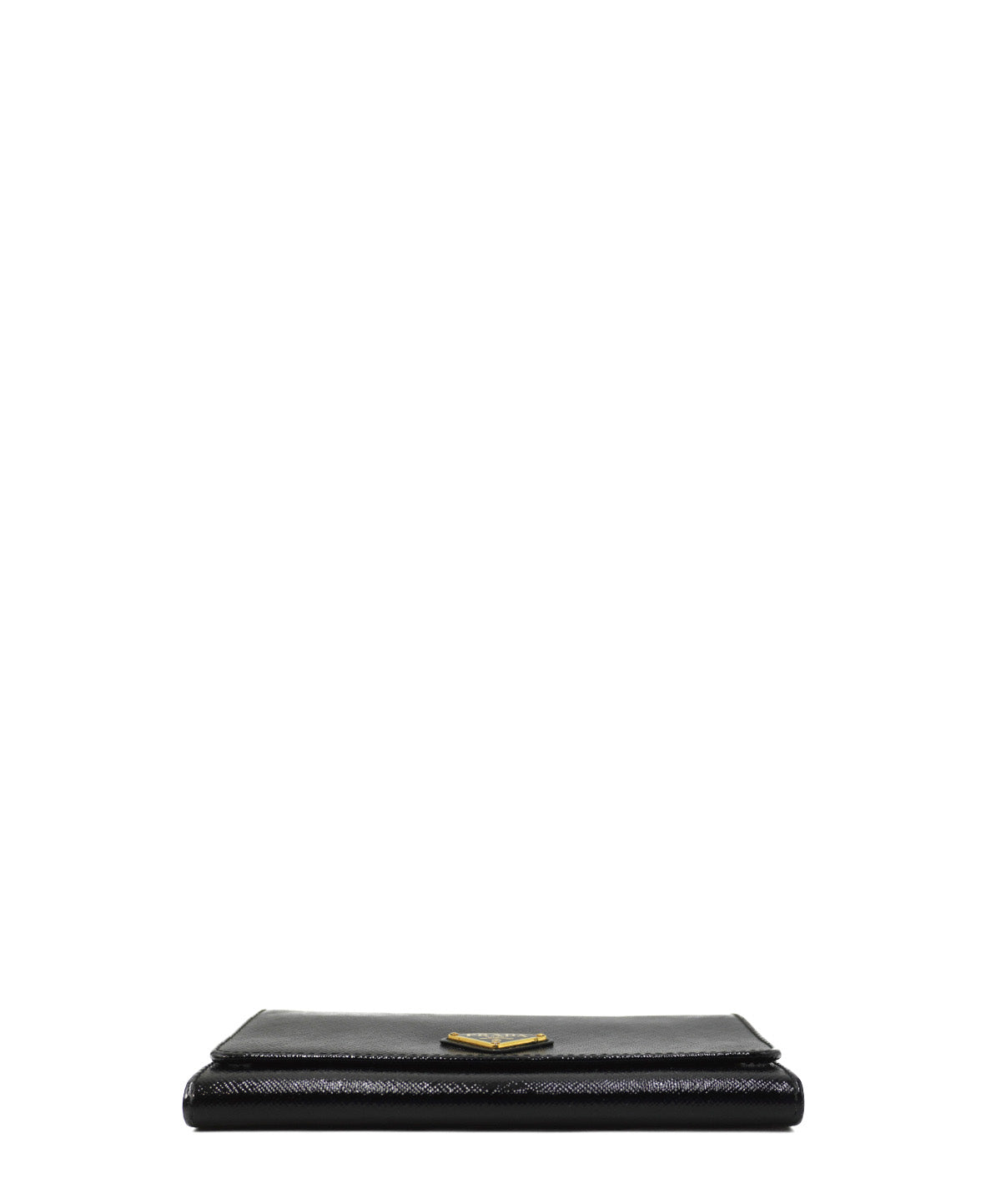 Saffiano Vernice Leather Flap Wallet On Strap Black