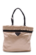 Satin Ruffle Top Handle Bag Gold