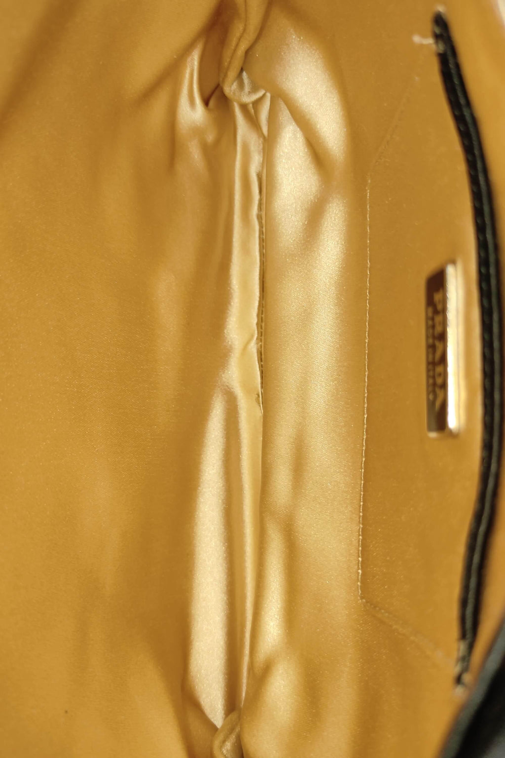 Satin Ruffle Top Handle Bag Gold