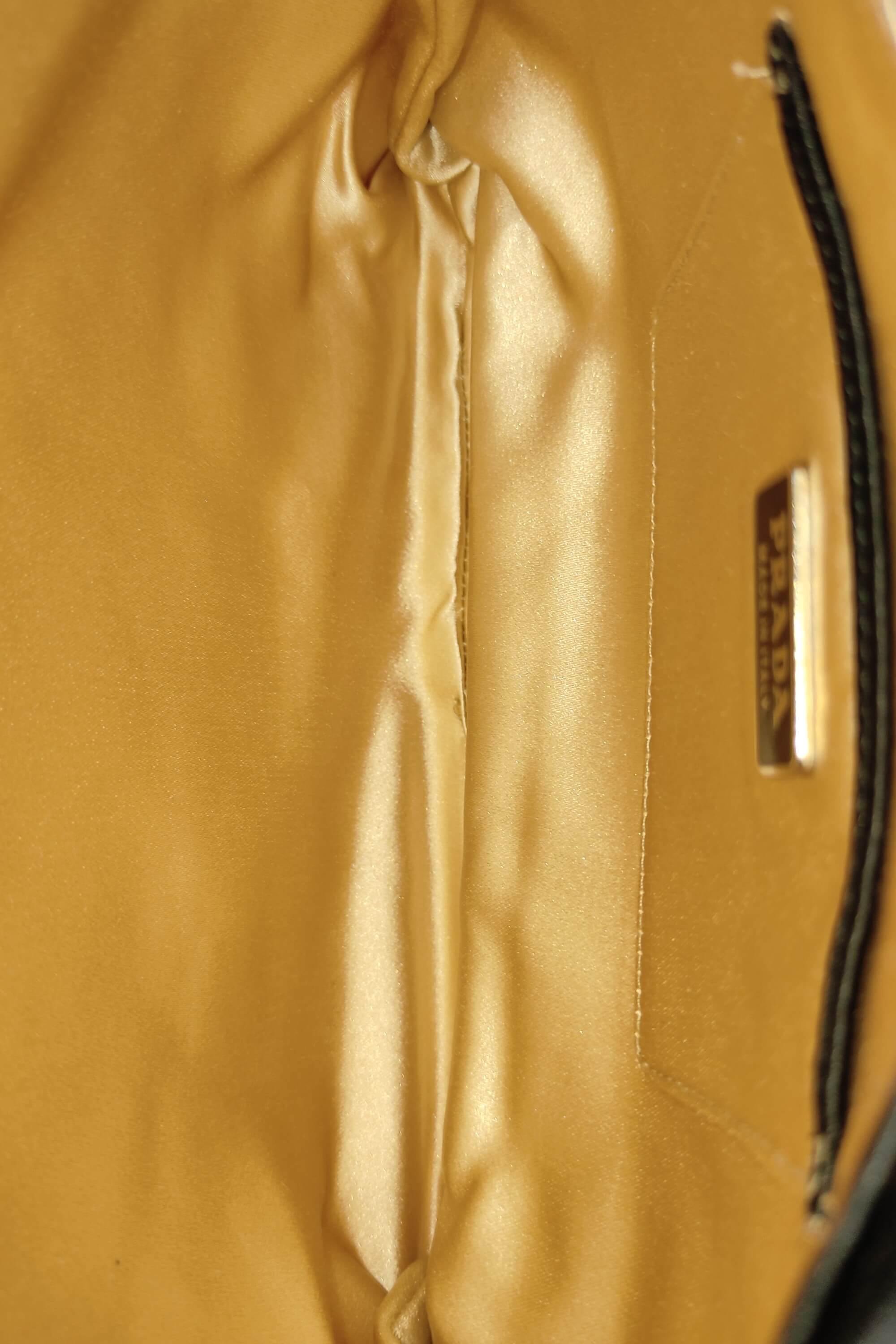 Satin Ruffle Top Handle Bag Gold