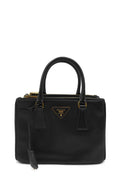 Small Galleria Saffiano Lux Double Zip GHW Black