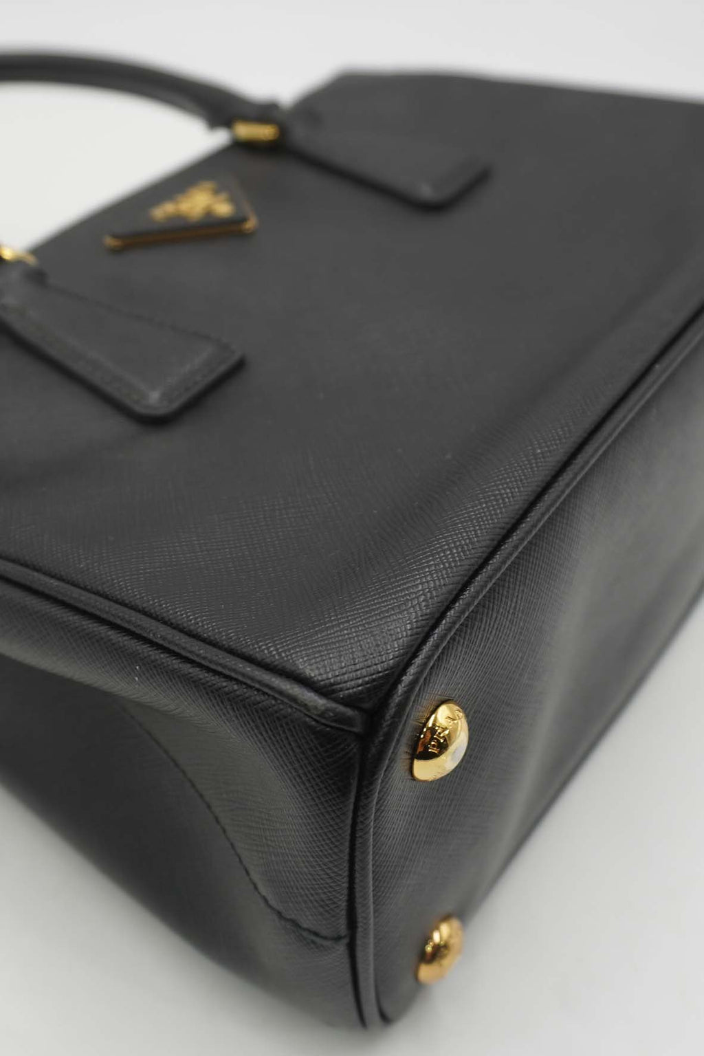 Small Galleria Saffiano Lux Double Zip GHW Black