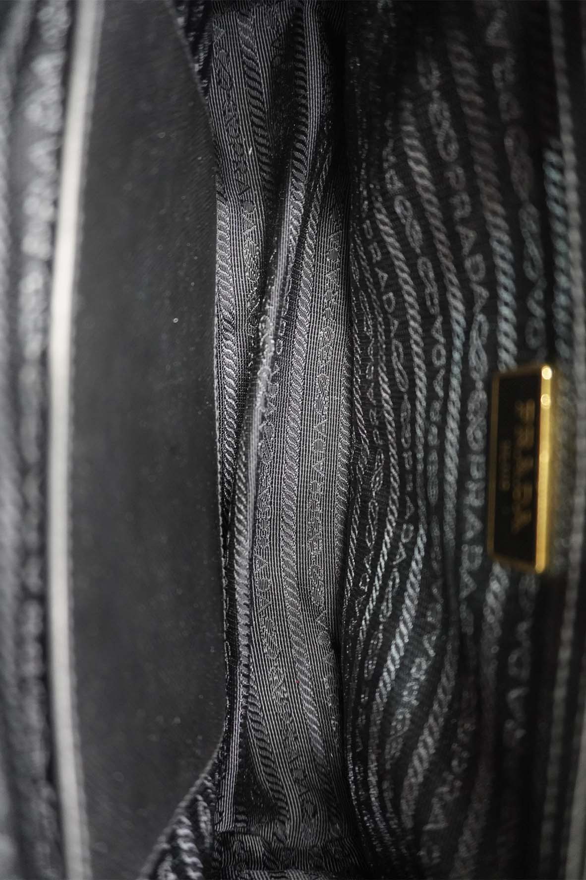 Small Galleria Saffiano Lux Double Zip GHW Black