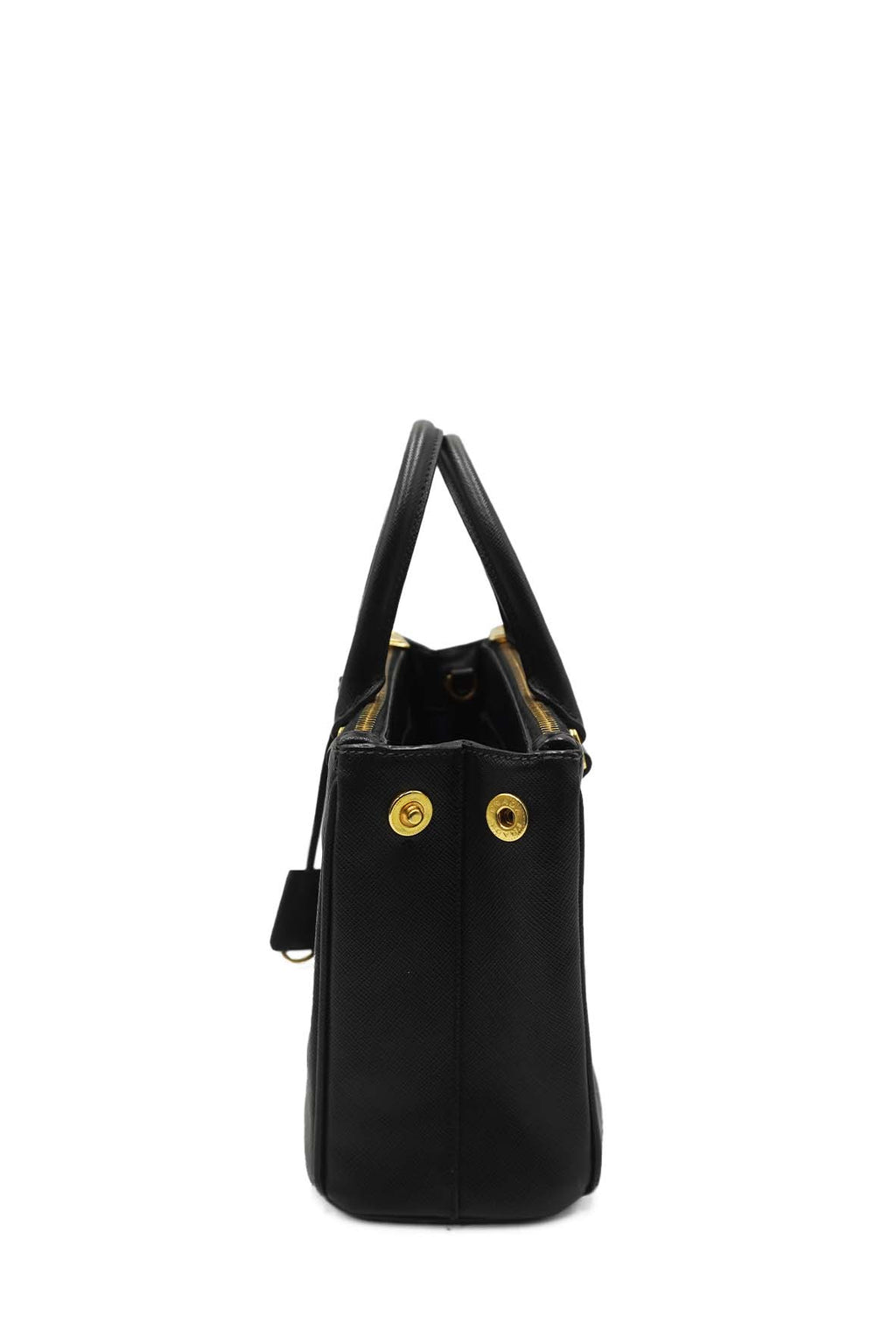 Small Galleria Saffiano Lux Double Zip GHW Black