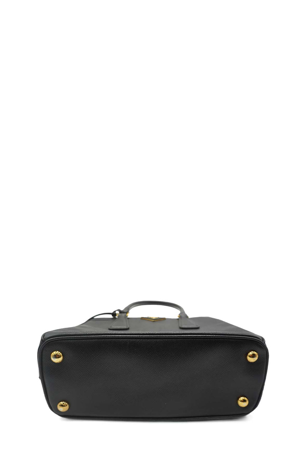 Small Galleria Saffiano Lux Double Zip GHW Black