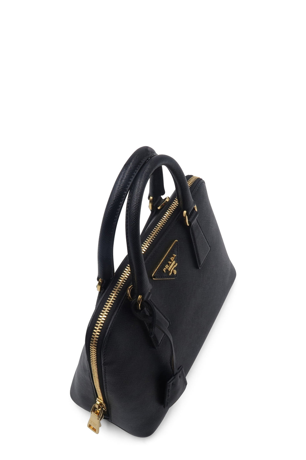 Small Saffiano Lux Promenade Bag Nero