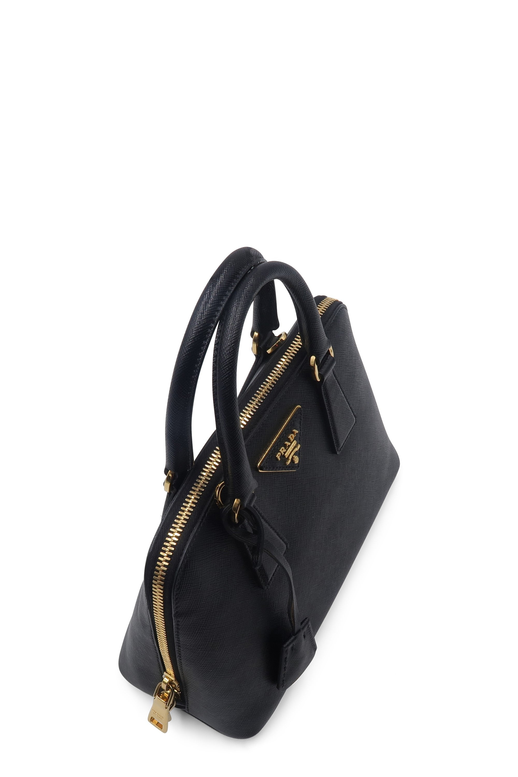 Small Saffiano Lux Promenade Bag Nero