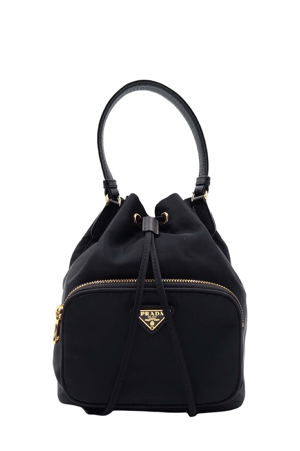 Small Tessuto Duet Bucket Bag Black
