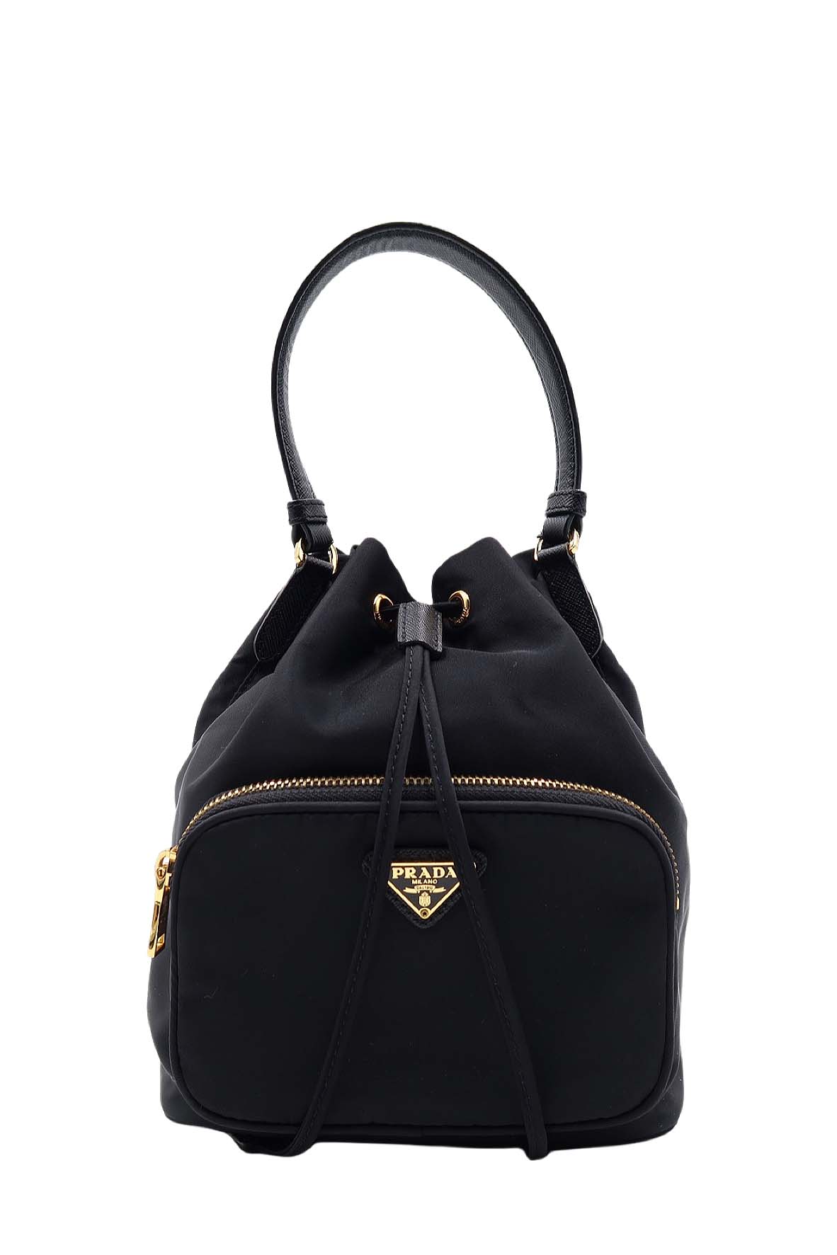 Small Tessuto Duet Bucket Bag Black