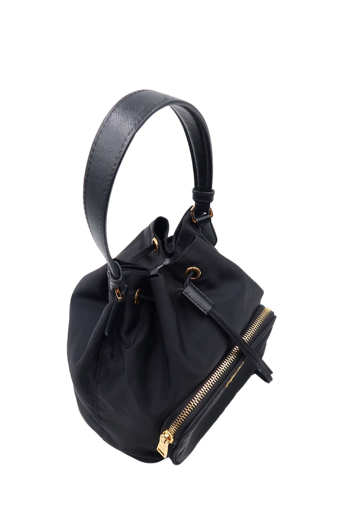 Small Tessuto Duet Bucket Bag Black