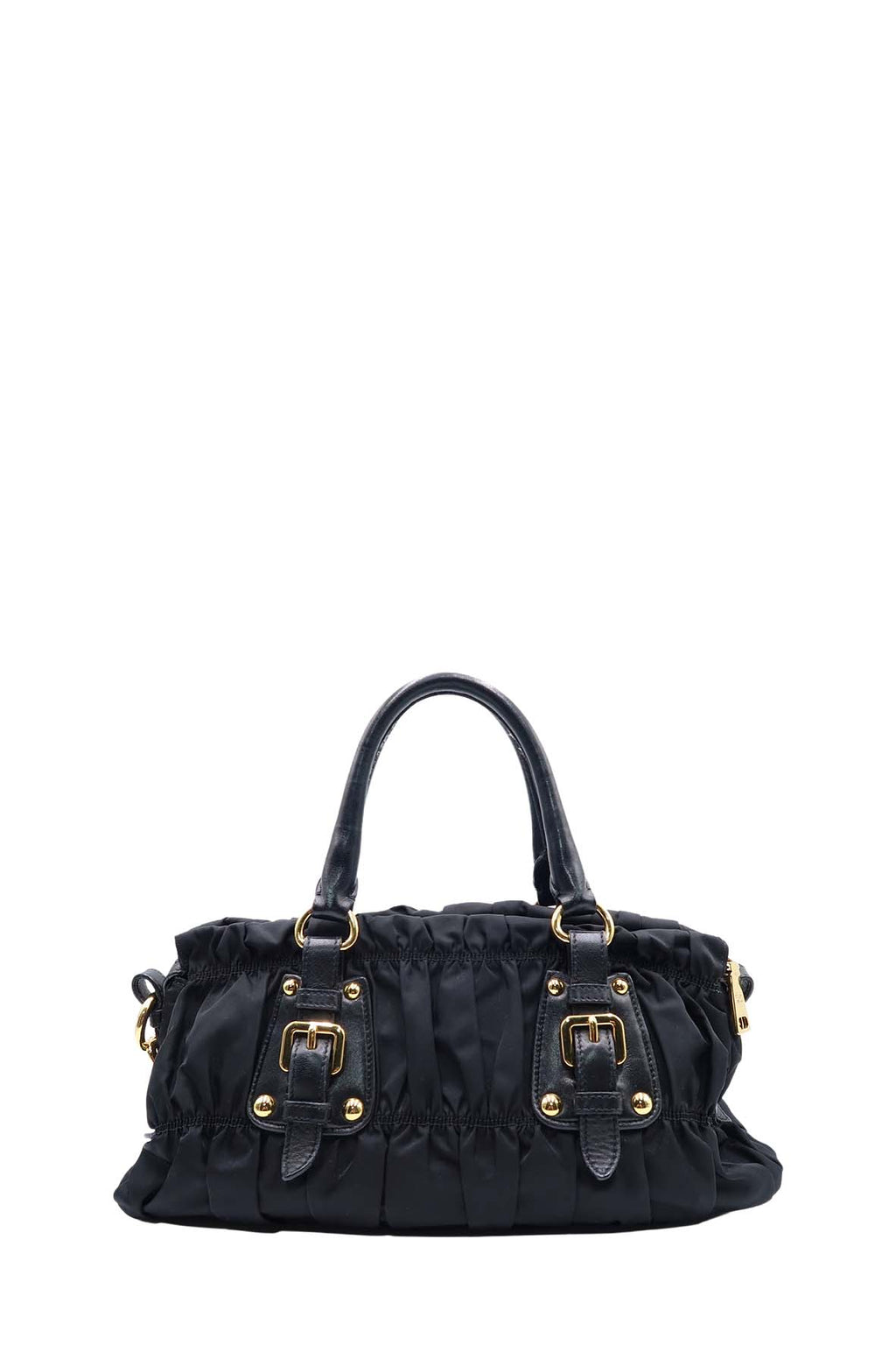 Tessuto Gaufre Ruched Bag Nero