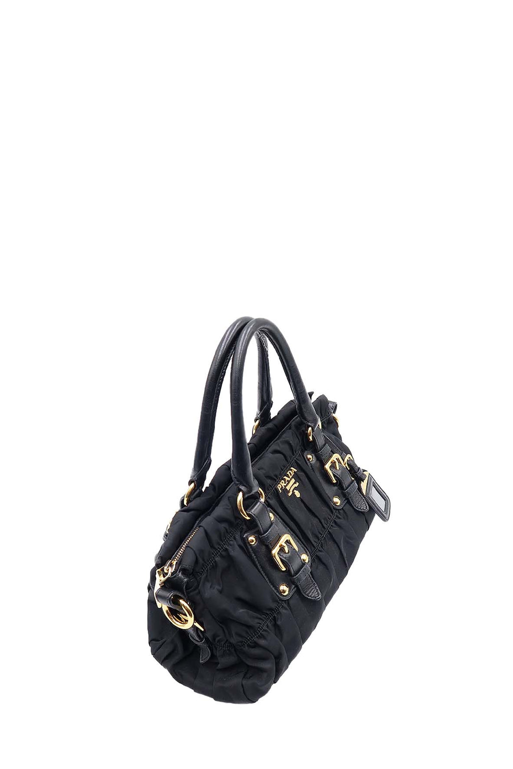 Tessuto Gaufre Ruched Bag Nero