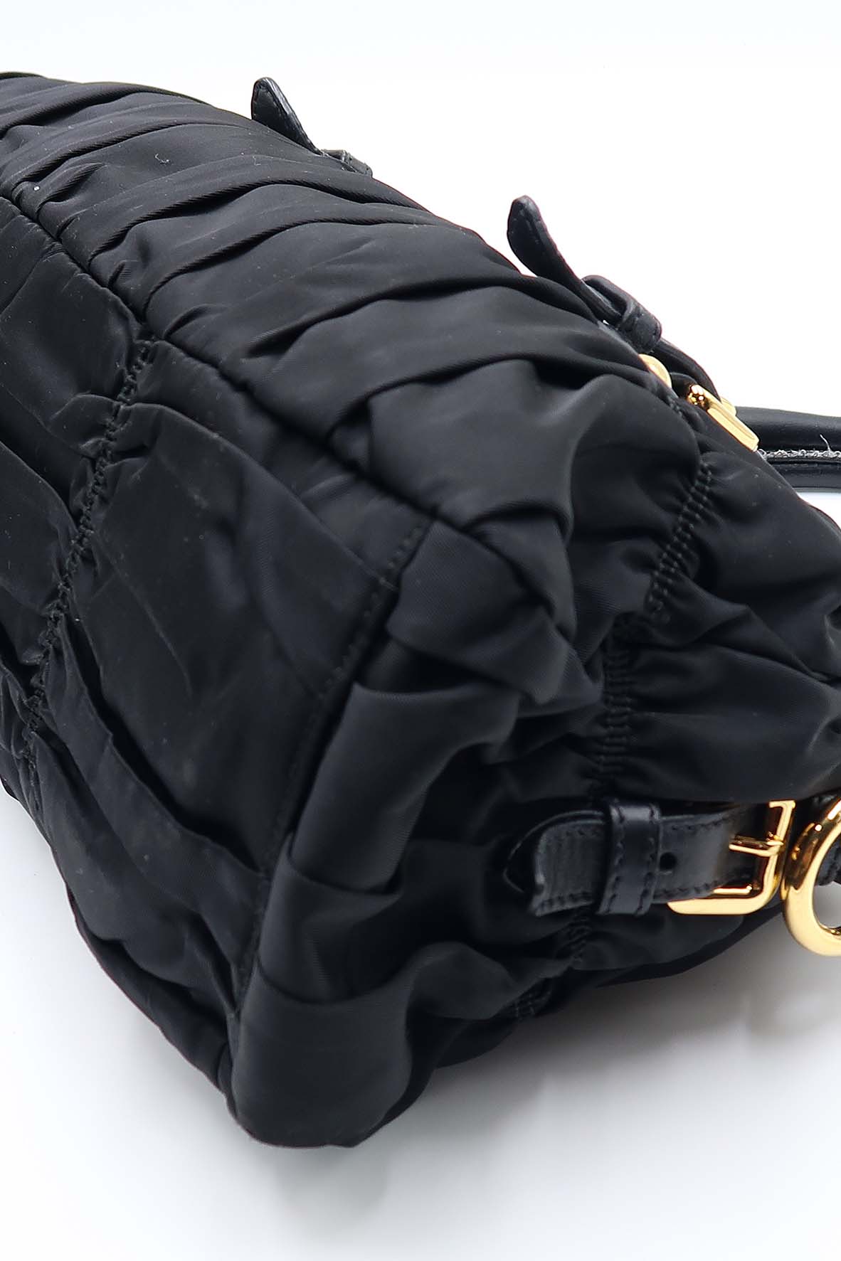 Tessuto Gaufre Ruched Bag Nero