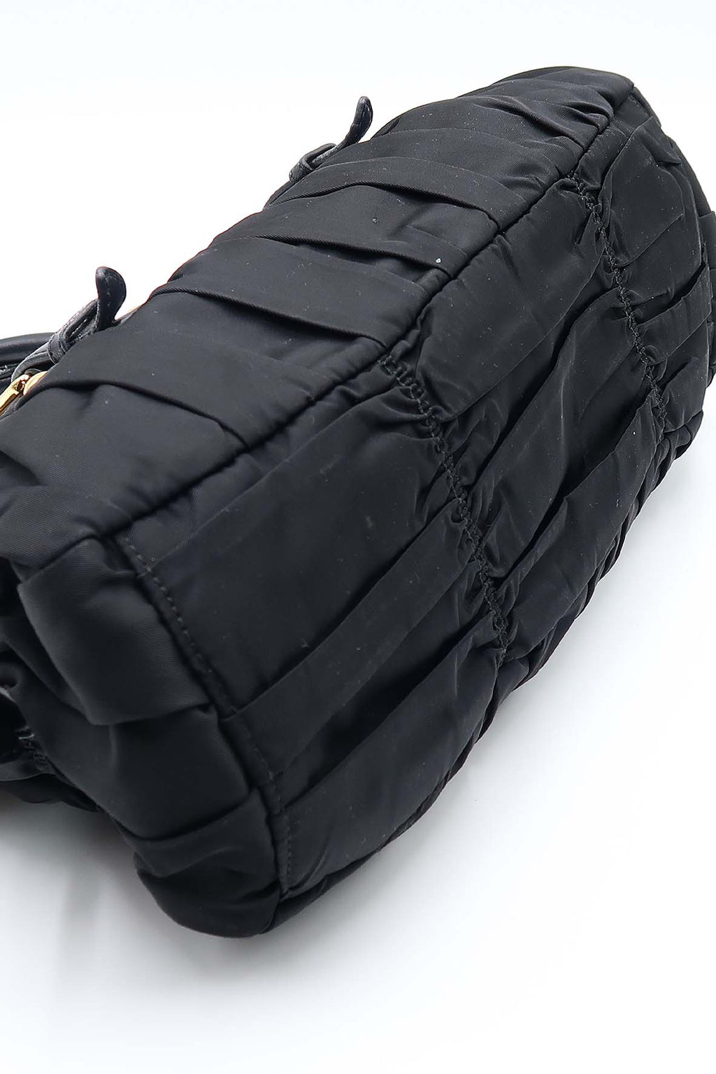 Tessuto Gaufre Ruched Bag Nero