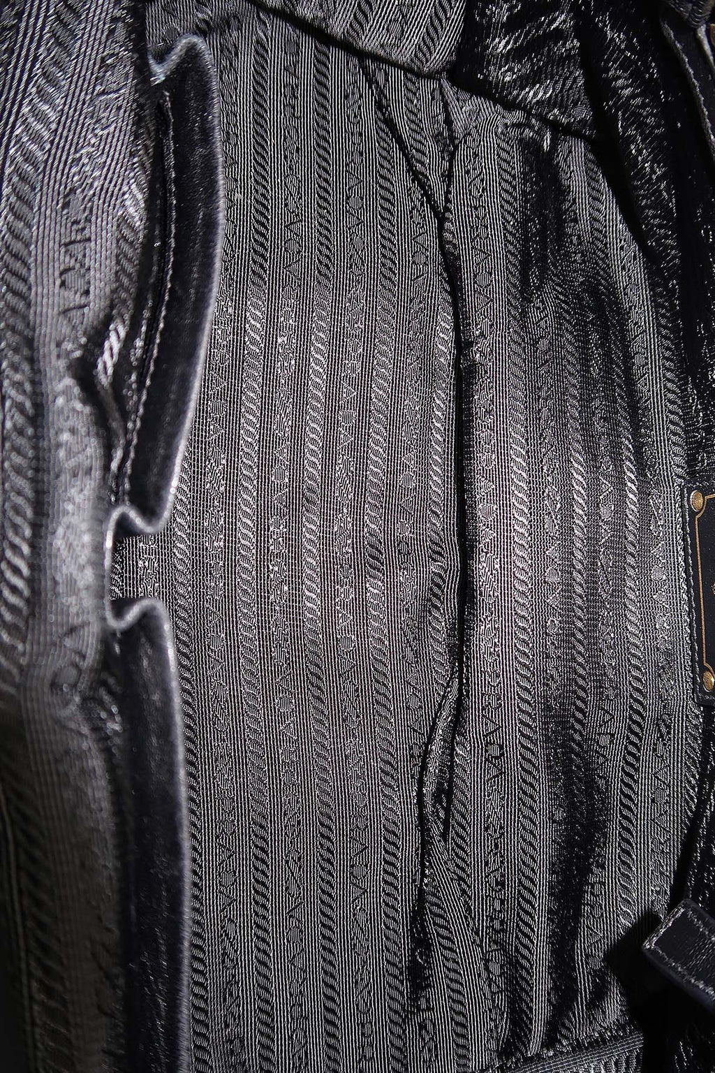 Tessuto Gaufre Ruched Bag Nero