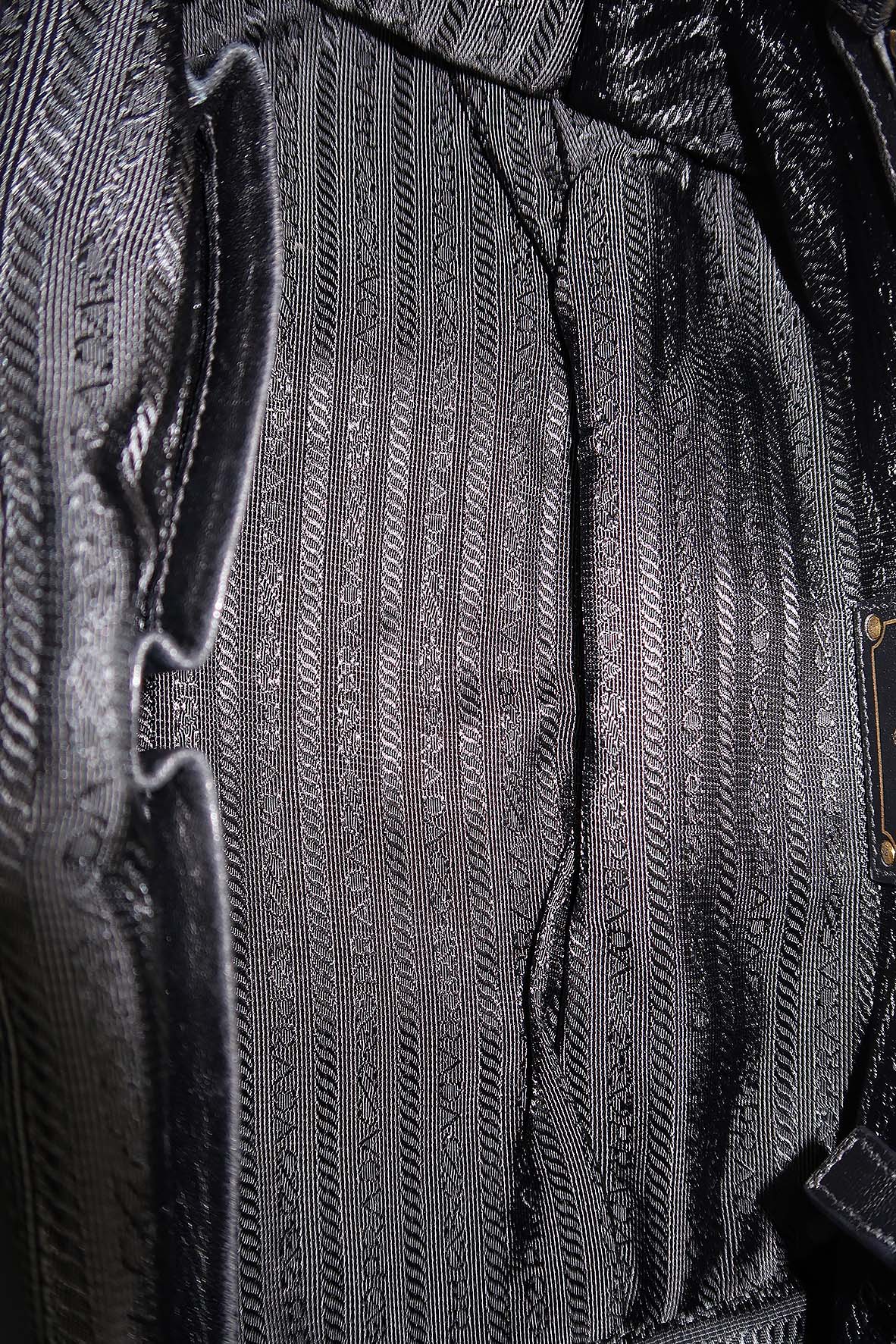Tessuto Gaufre Ruched Bag Nero