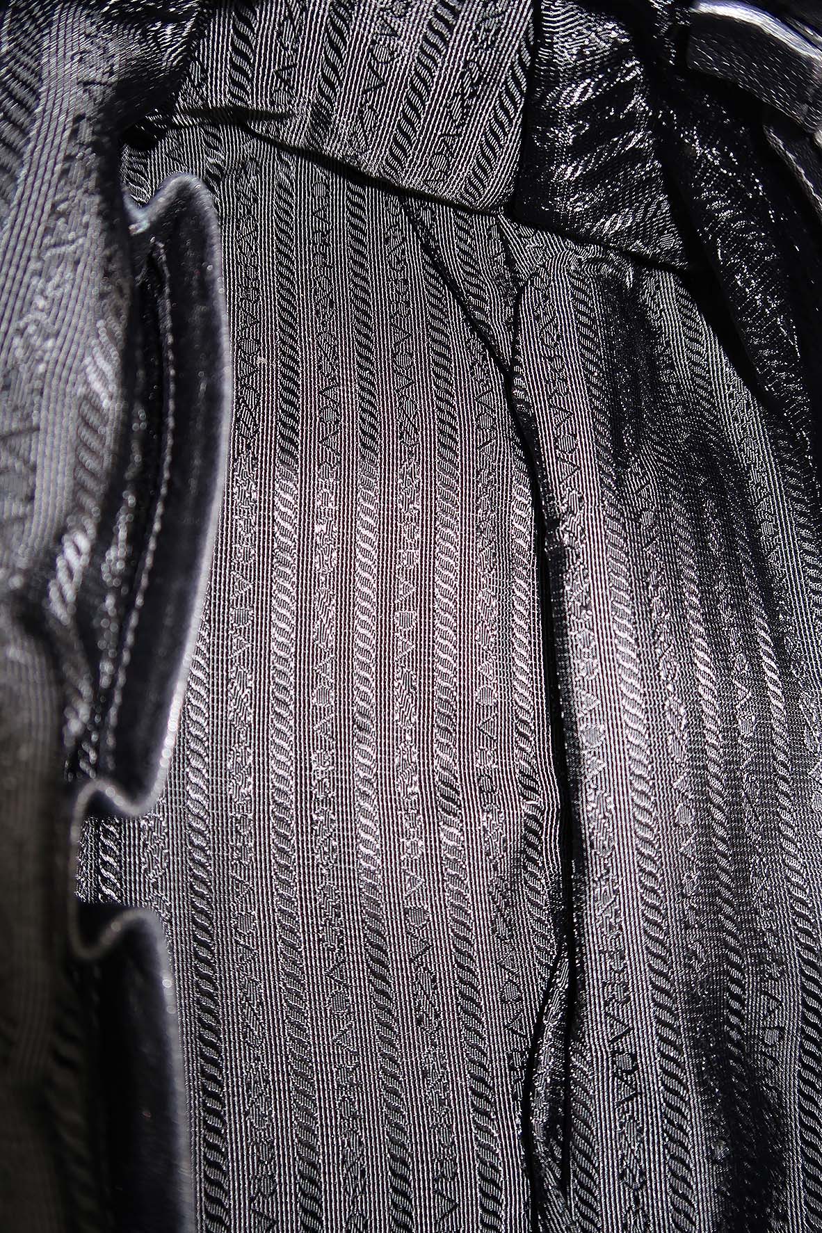 Tessuto Gaufre Ruched Bag Nero