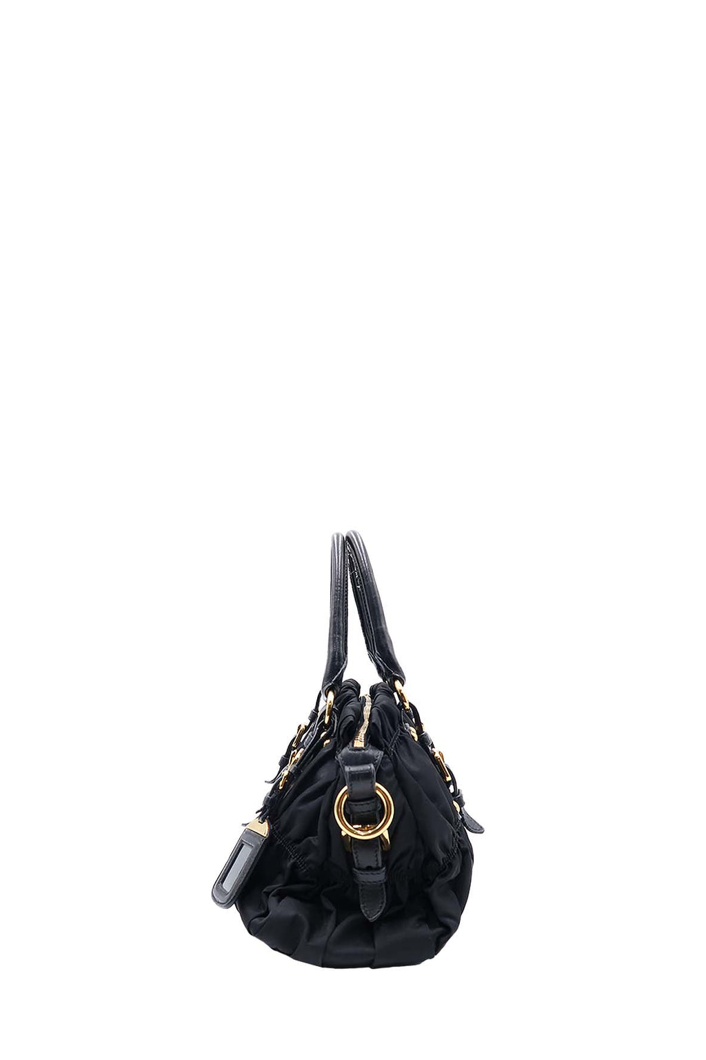 Tessuto Gaufre Ruched Bag Nero
