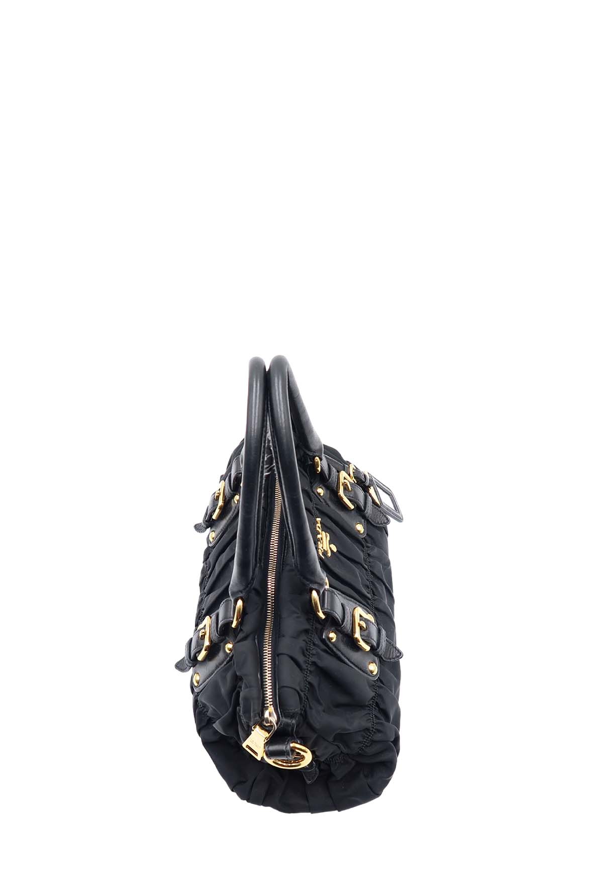 Tessuto Gaufre Ruched Bag Nero