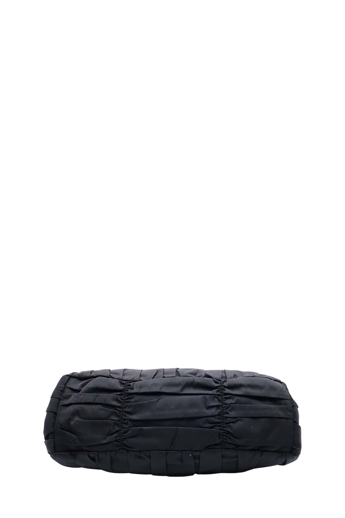 Tessuto Gaufre Ruched Bag Nero