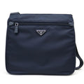 Prada Tessuto Saffiano Blue Nylon Logo Crossbody Messenger Bag 2VH563
