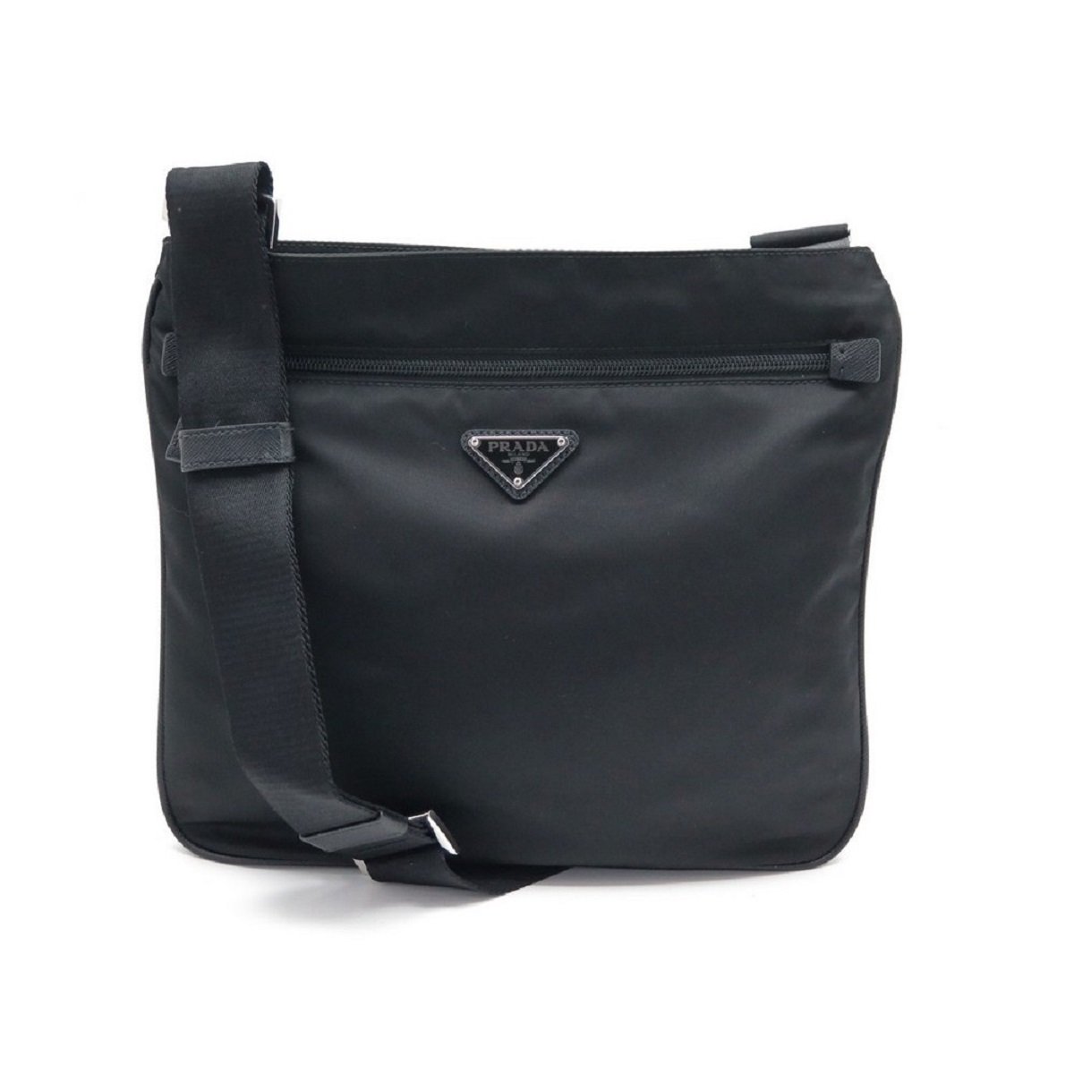 Prada Tessuto Saffiano Black Messenger Bag Cross Body 2VH563