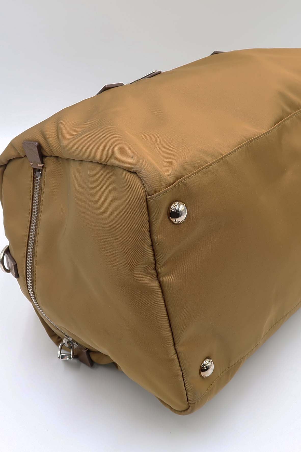Tessuto Saffiano Boston Bag Tabacco