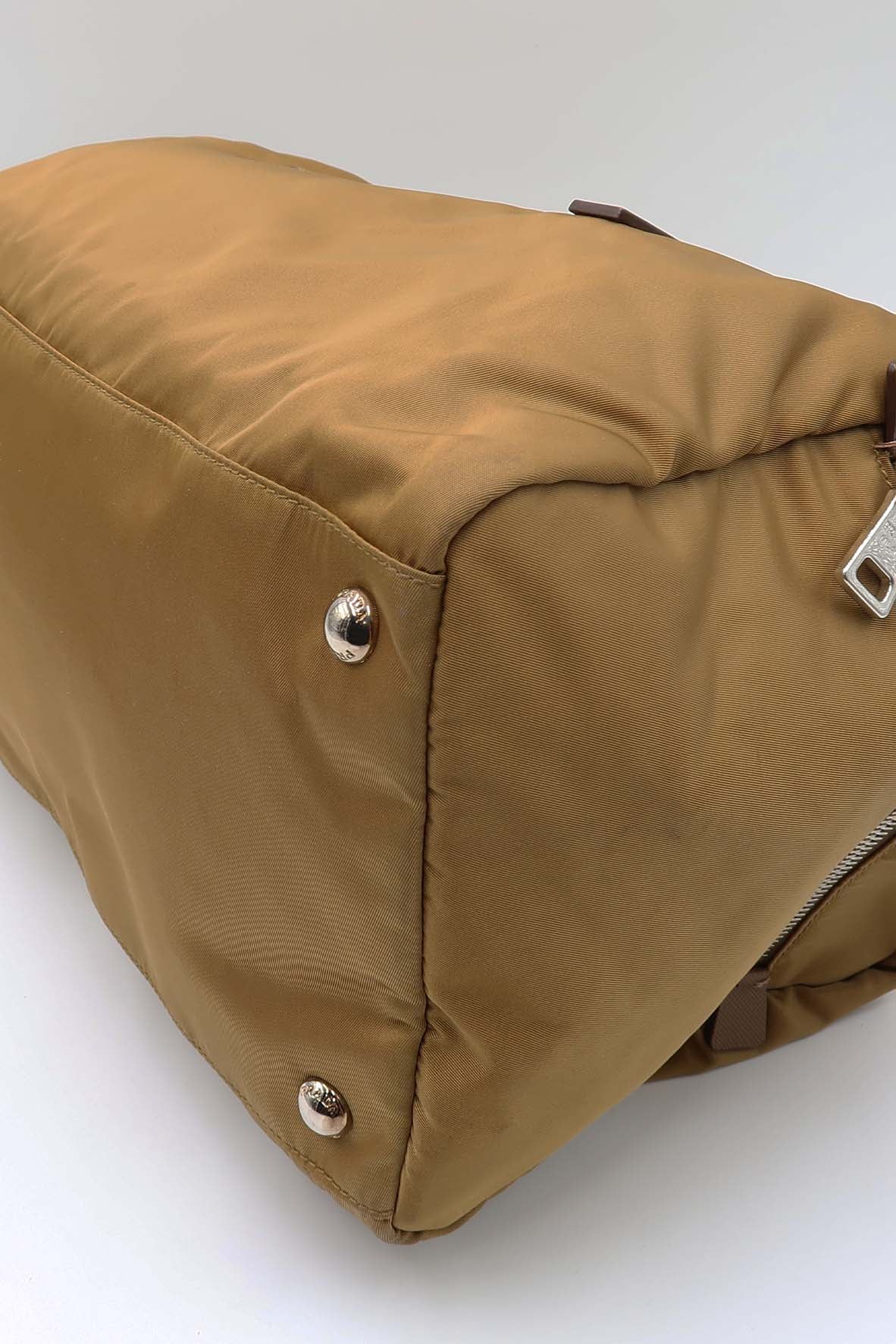 Tessuto Saffiano Boston Bag Tabacco