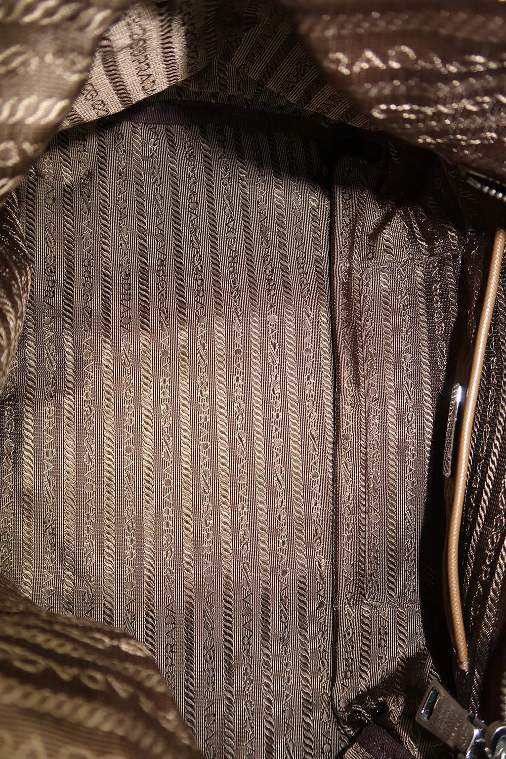 Tessuto Saffiano Boston Bag Tabacco