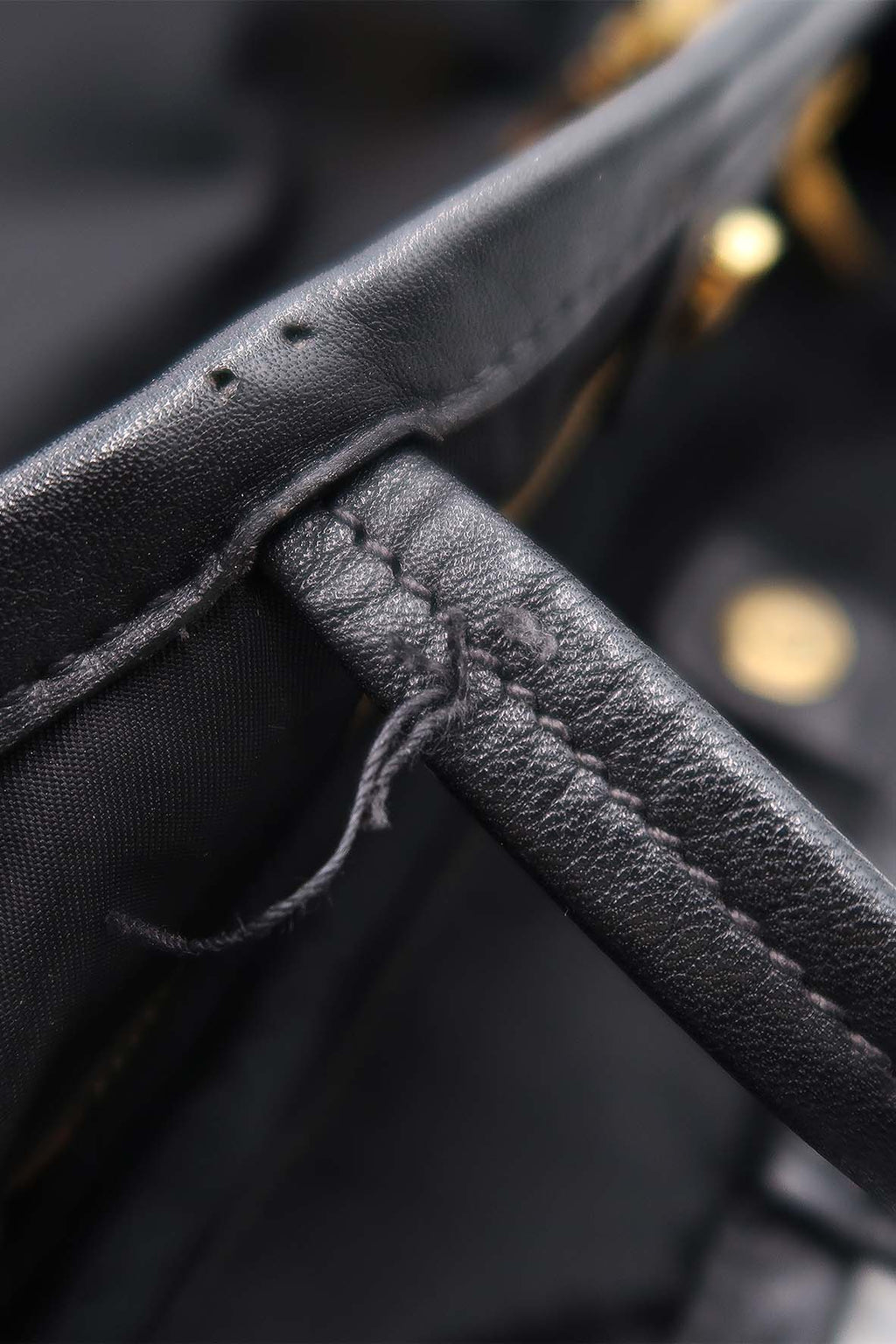 Tessuto with Leather Trimmed and Front Pocket Shopping Tote Black