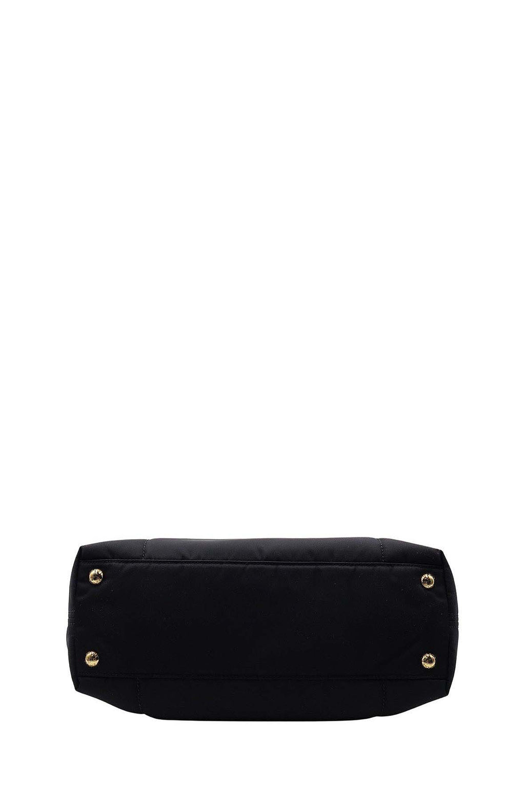 Tessuto with Leather Trimmed and Front Pocket Shopping Tote Black