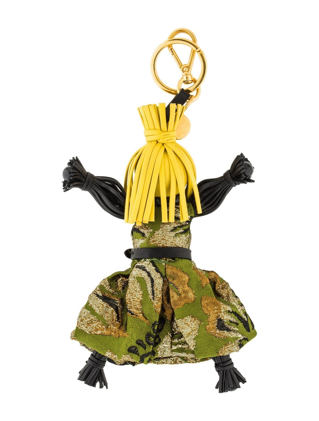 Prada Trick Pelle Felce Green Dress Jasmine Doll Keyring Key Charm 1TL171