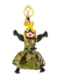 Prada Trick Pelle Felce Green Dress Jasmine Doll Keyring Key Charm 1TL171