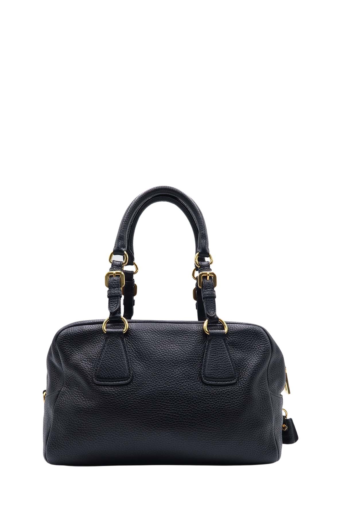 Vitello Daino Bauletto Bag Nero