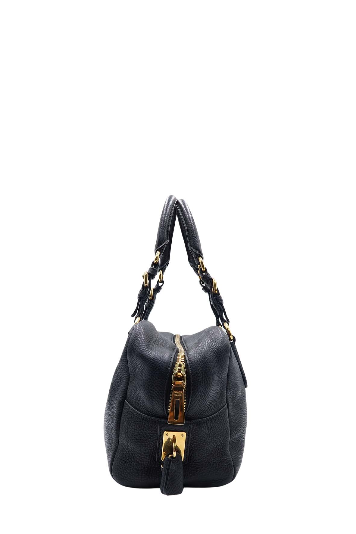 Vitello Daino Bauletto Bag Nero