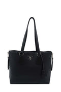Vitello Daino Side Zip Shopping Tote Black