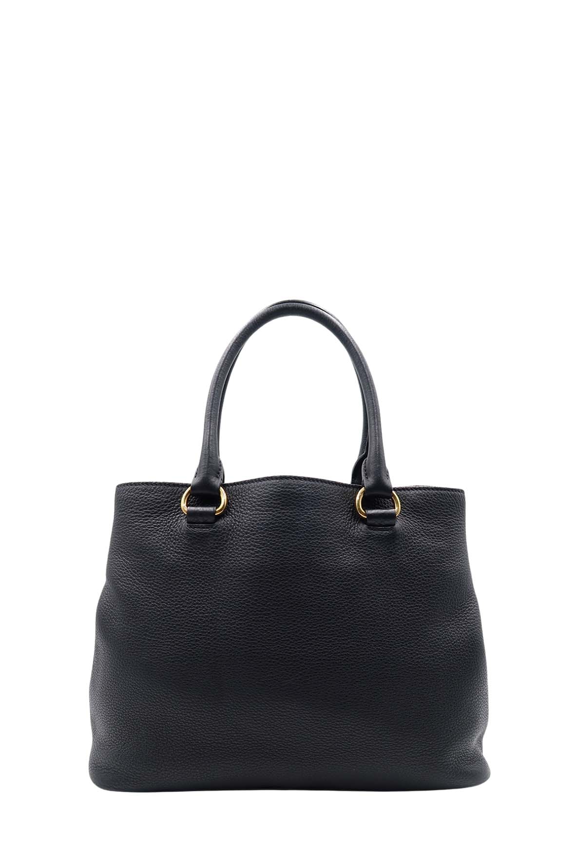 Vitello Daino Tote Bag Black