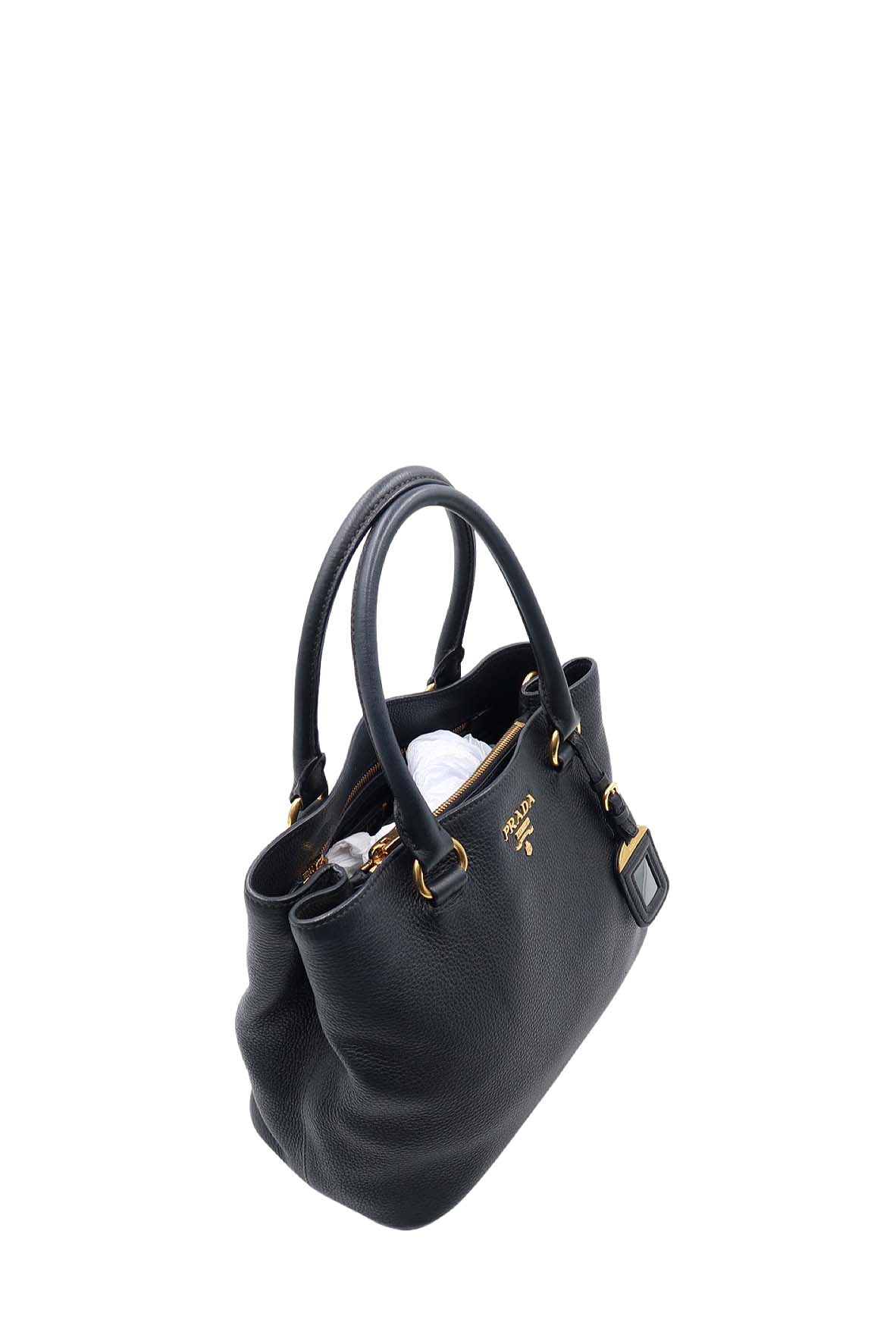 Vitello Daino Tote Bag Black