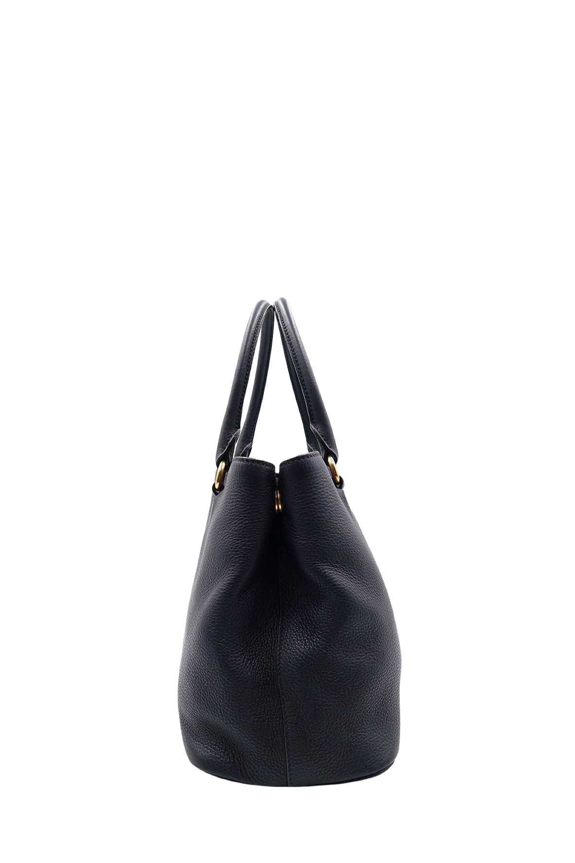 Vitello Daino Tote Bag Black