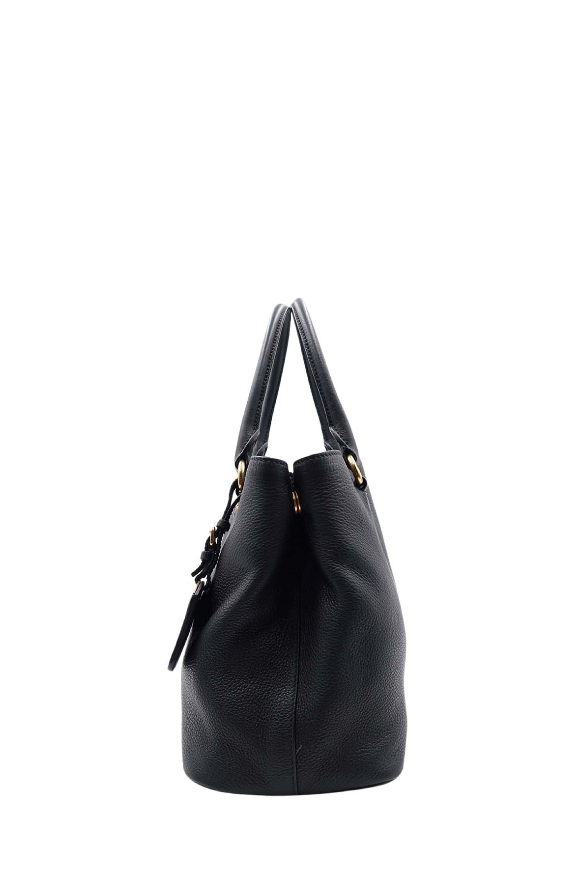 Vitello Daino Tote Bag Black