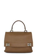 Vitello Lux Double Flap Satchel Brown