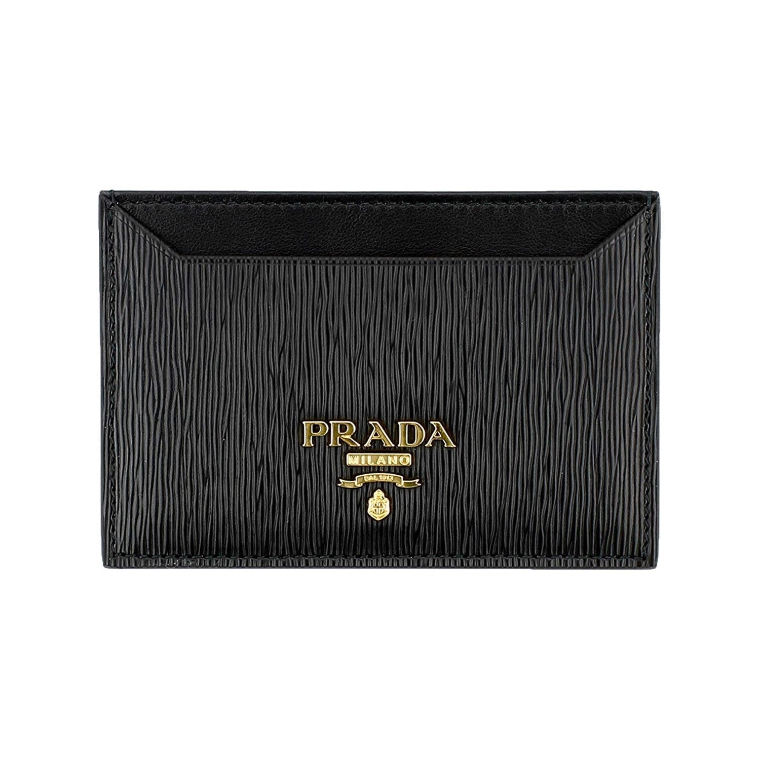 Prada Vitello Move Black Leather Card Holder Wallet 1MC208