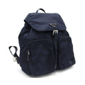 Prada Zainetto Navy Tessuto Nylon Leather Trim Backpack Rucksack 1BZ005