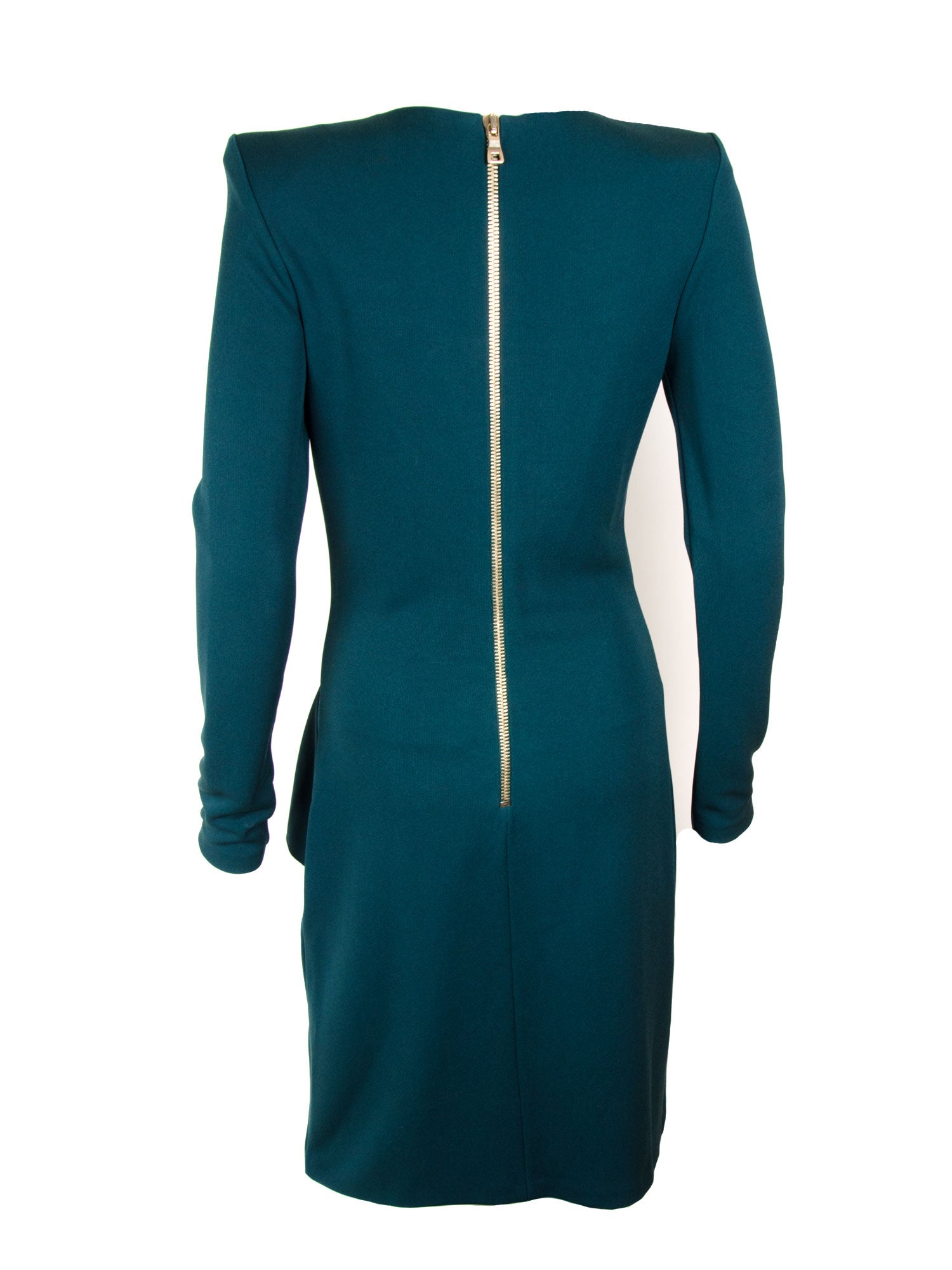 Green Long Sleeve Ruffle Dress