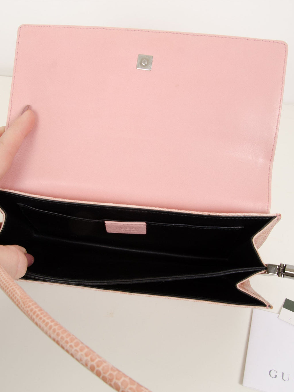 Pale Pink Lizard Shoulder Bag