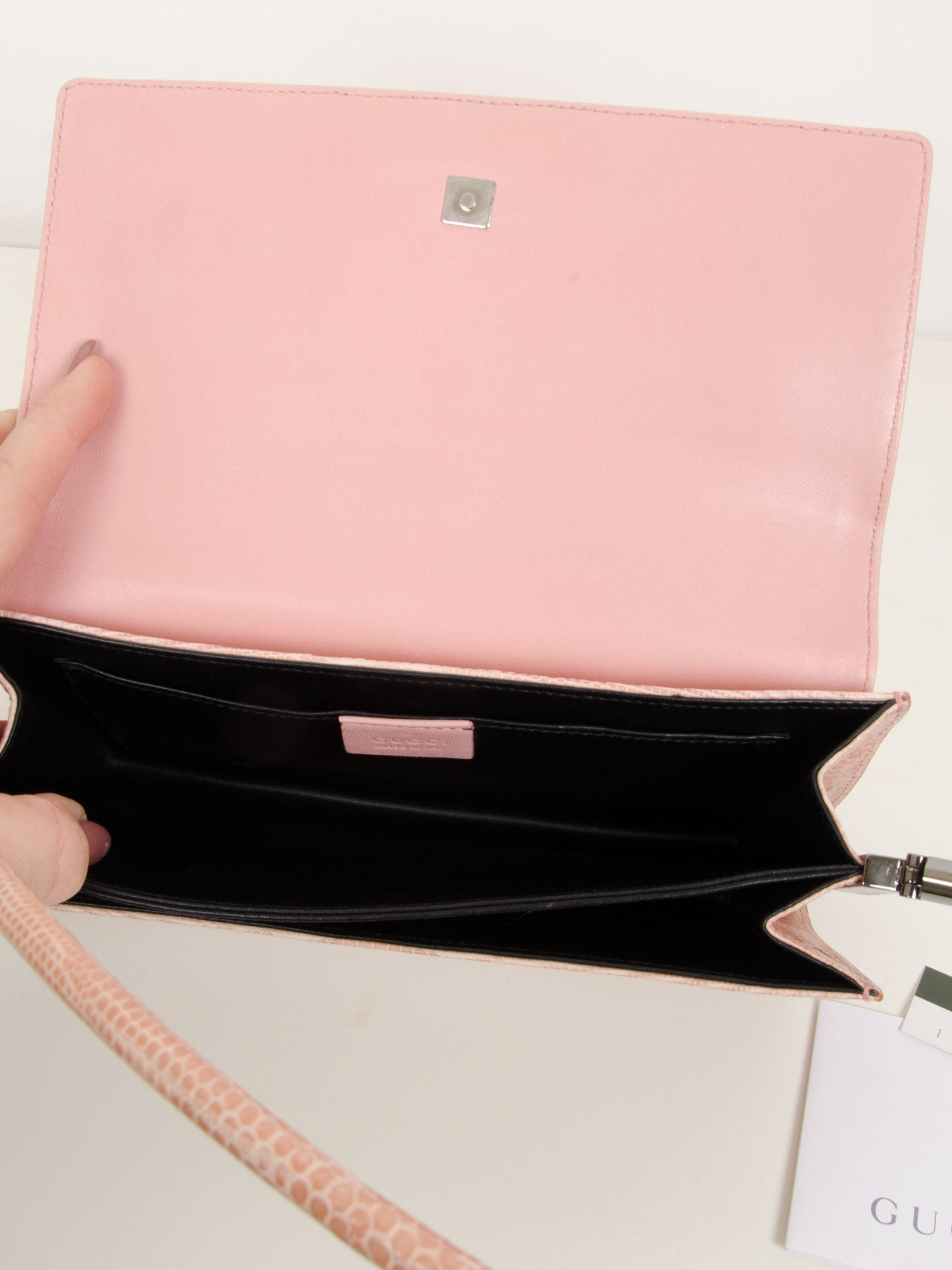 Pale Pink Lizard Shoulder Bag