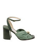 Green Jasie 85mm Gathered Sandal